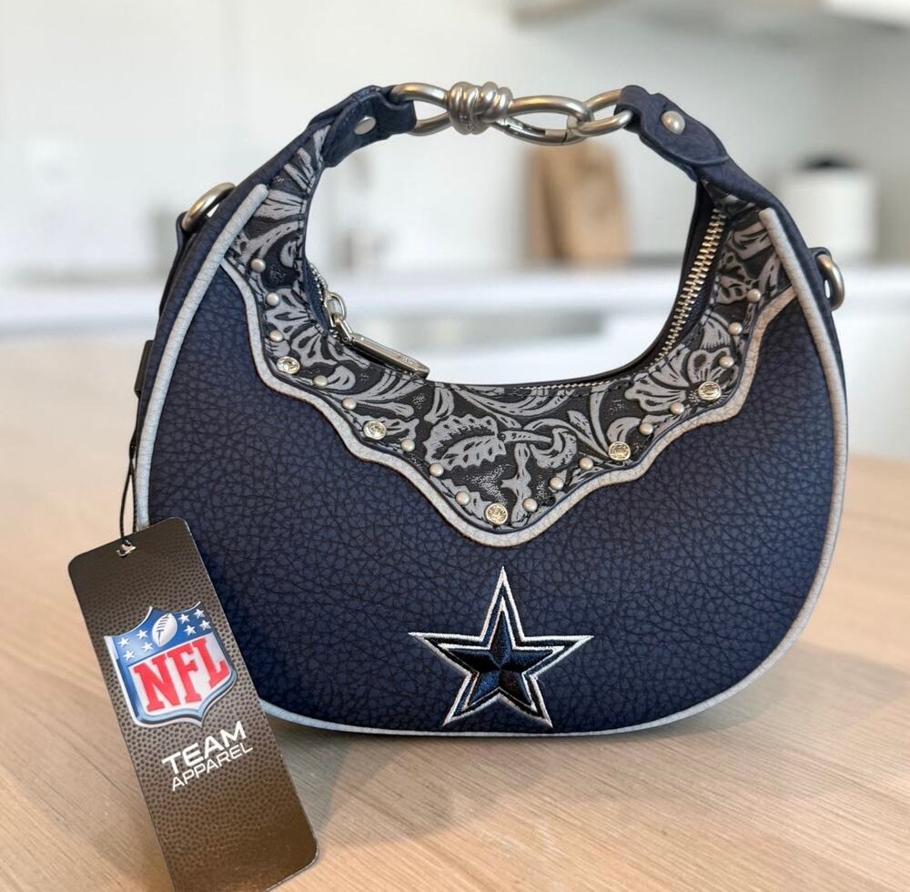 NFL Dallas Cowboys Small Handbag w/ Embossed & Studded Detail